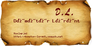 Dömötör Lóránt névjegykártya