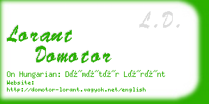 lorant domotor business card