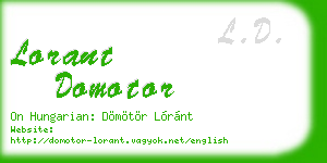lorant domotor business card